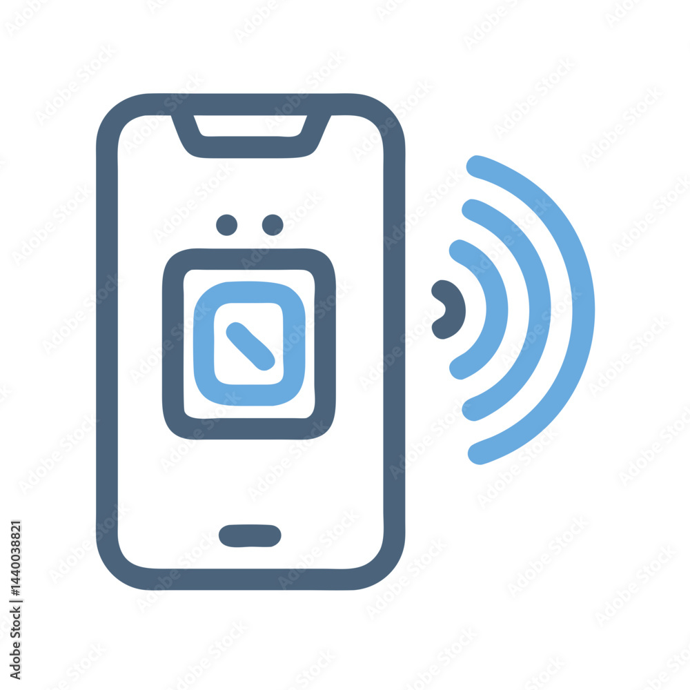 Aufkleber smartphone with nfc icon showing wireless data transfer or payment.