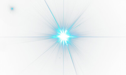 Obraz premium Bright Blue Starburst with Rays Overlay Isolate on Transparent Background, cutout, png