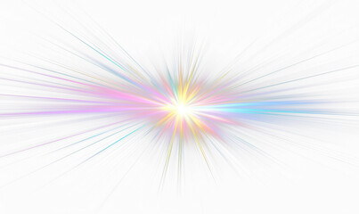 Vibrant Light Burst with Colorful Rays and Starburst Overlay Effect Isolate on Transparent Background, cutout, png