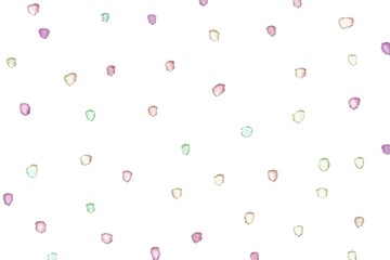 Colorful Watercolor Polka Dot Seamless Pattern on White Background