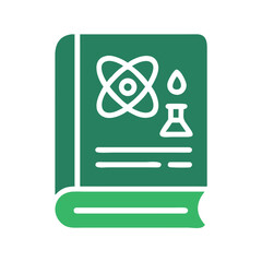 Science Textbook Illustration with Atom, Beaker and Drop Icon Design