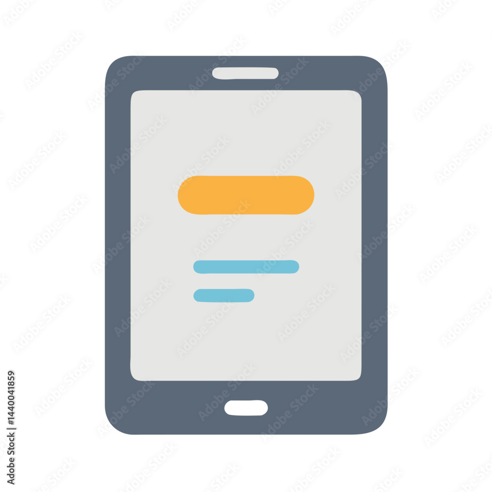 Poster simple smartphone icon vector graphic with application ui mockup elements