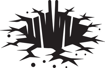 cracked hole in the ground