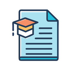 Graduation Document Icon: Academic Achievement, Education, and Success Symbol