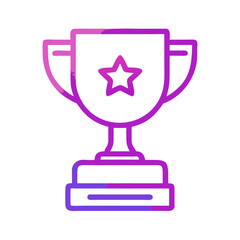 Vibrant Purple Gradient Trophy Icon with Star - Achievement Symbol