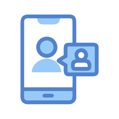 Smartphone Contact Icon with Notification Bubble for Digital Communication