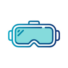 Blue Virtual Reality Headset Icon for Gaming and Technology