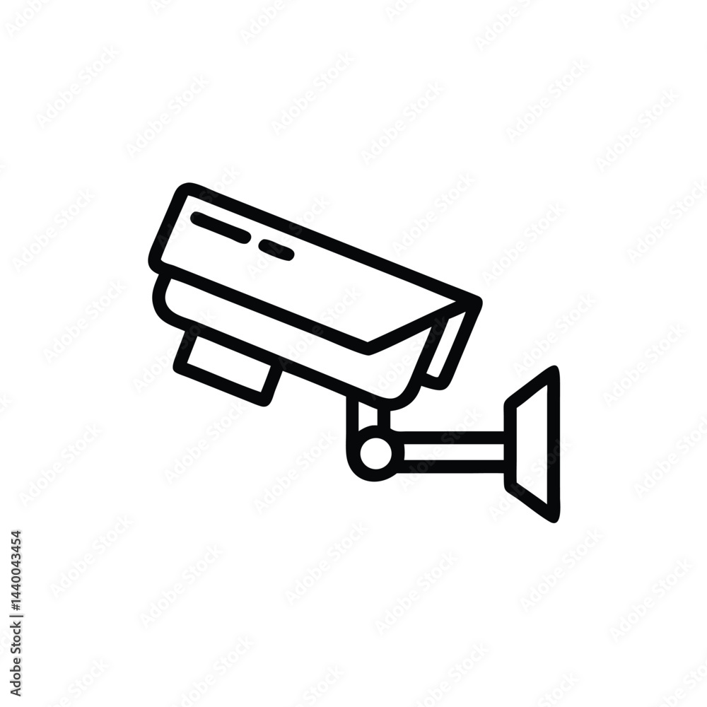 Poster security camera on white background for web and graphic design