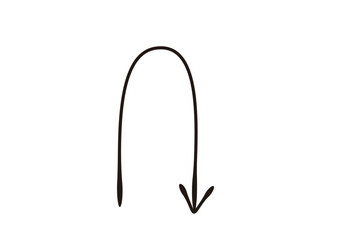 万年筆で描いたような手書き風の矢印