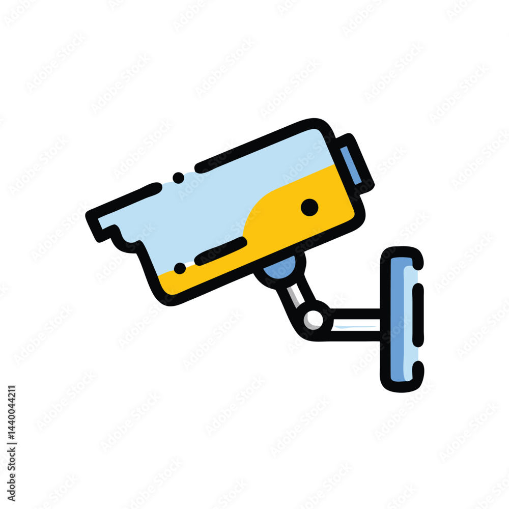 Poster security camera on white background for web and graphic design