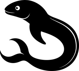 Moray Eel icon Silhouette vector on transparent background