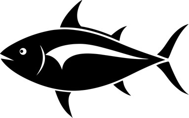 Tuna icon Silhouette vector on transparent background