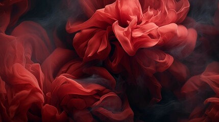 Wisps of smoky red petals swirling across