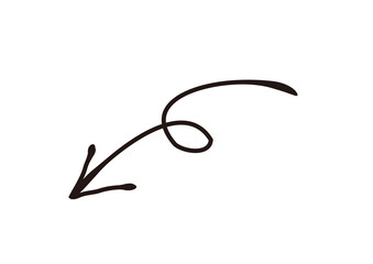 万年筆で描いたような手書き風の矢印