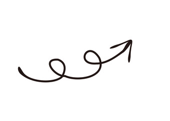 万年筆で描いたような手書き風の矢印