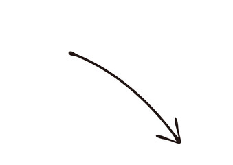 万年筆で描いたような手書き風の矢印