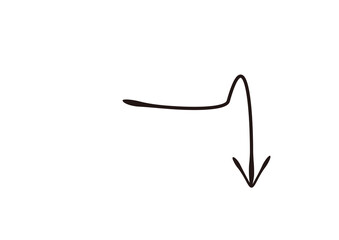 万年筆で描いたような手書き風の矢印