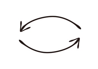 万年筆で描いたような手書き風の矢印