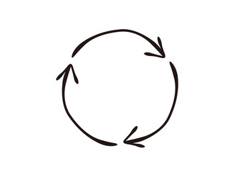 万年筆で描いたような手書き風の矢印