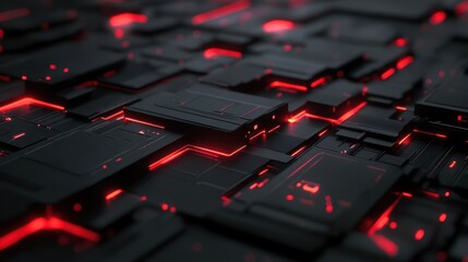 Abstract red circuit board texture, tech background