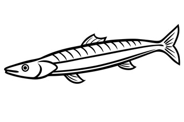 Elegant Oarfish Line Art