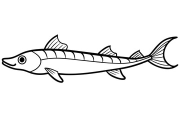 Elegant Oarfish Line Art