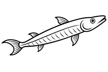 Obraz premium Elegant Oarfish Line Art