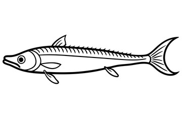 Elegant Oarfish Line Art