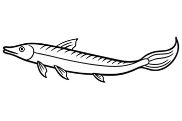Elegant Oarfish Line Art