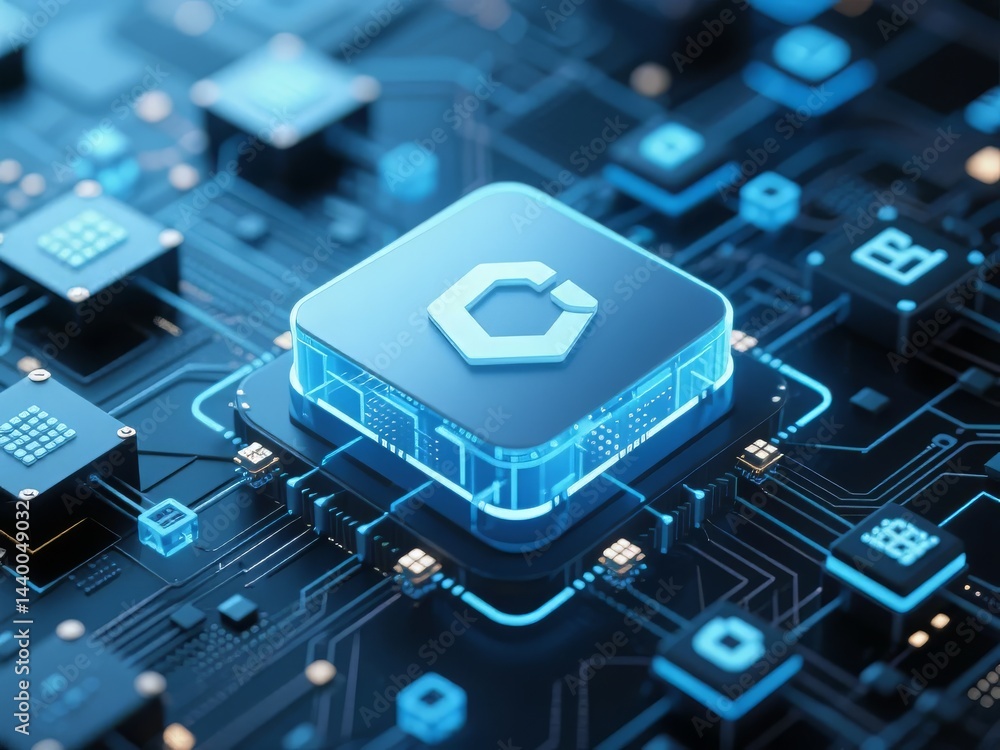 Poster central processing unit on a circuit board