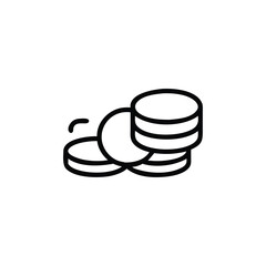 stack of coins on white background for web and graphic design