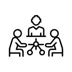 Fototapeta premium Team Collaboration on Blueprint Icon Illustration 