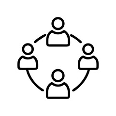 Fototapeta premium Circular teamwork icon on a Transparent Background 