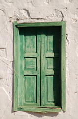 Wooden window of a house. Barranquillo Andres. Mogan. Gran Canaria. Canary Islands. Spain.