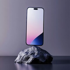 Smartphone on Rock with Minimalist Design. (1)