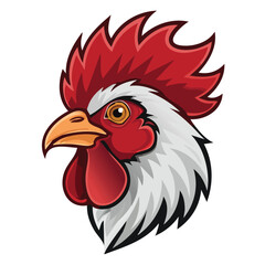 Cartoon Rooster Head Illustration