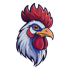 Cartoon Rooster Head Illustration