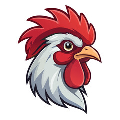 Cartoon Rooster Head Illustration