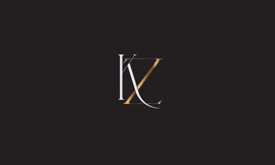 KZ, ZK , Z , K , Abstract Letters Logo Monogram	