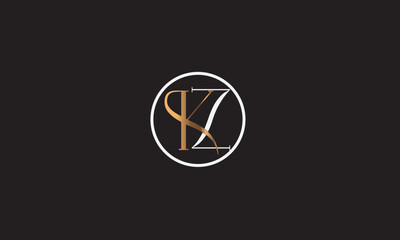 KZ, ZK , Z , K , Abstract Letters Logo Monogram	