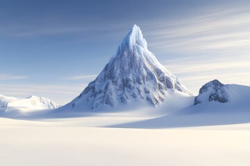 Majestic Winter Mountain Peak Snow Landscape Scenic View