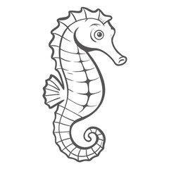 Fototapeta premium Lined Seahorse Illustration - Hippocampus Erectus