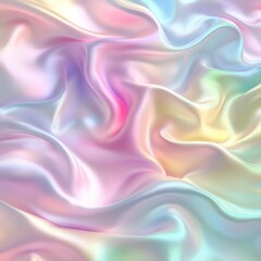 Obraz premium Iridescent silk fabric texture, pastel swirls, abstract background, design