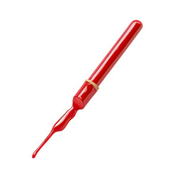 Red, pointed, elongated object