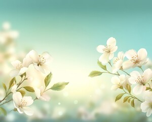 Fototapeta premium The concept of spring is represented by flowers and light, set against a background or texture