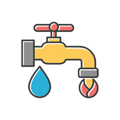 water faucet saving water on white background for web and graphic design