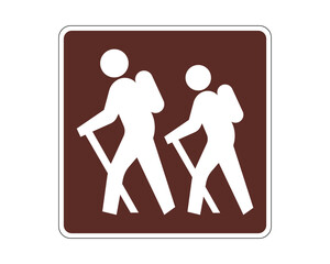 Hiking Trail Indication Traffic Sign for Guiding to Designated Walking Paths – High Quality Vectorial Stock Road Sign