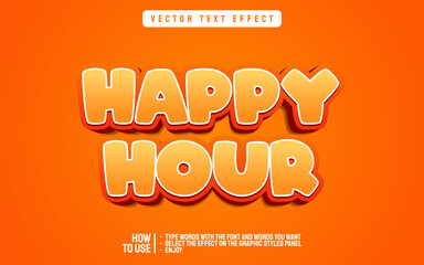Editable Happy Hour Text Effect