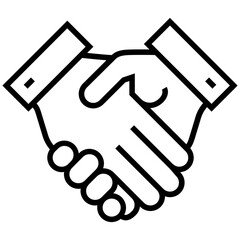 Handshake Icon – Agreement, Partnership, and Collaboration Symbol for Business and Teamwork Success