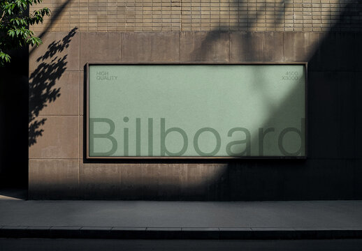 Tile Wall Outdoor Billboard Mockup With Generative AI